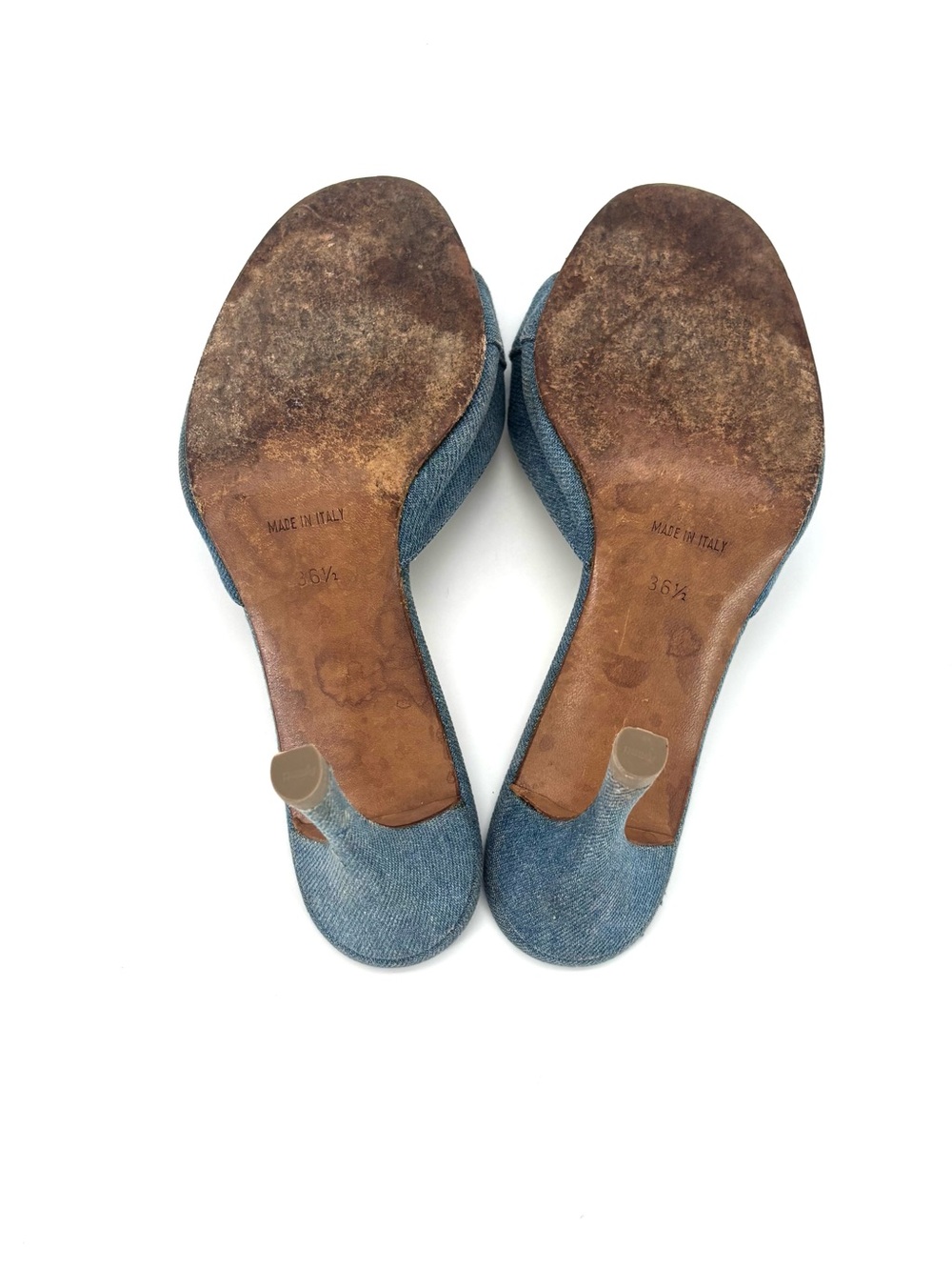 Vintage Dior John Galliano Denim Lock and Key Slip On Mules Sandals 36.5 - Picture 10 of 11